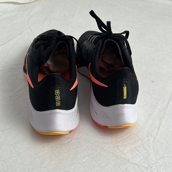 Nike Air Zoom Pegasus 37 black neon orange running sneakers - Picture 3 of 9